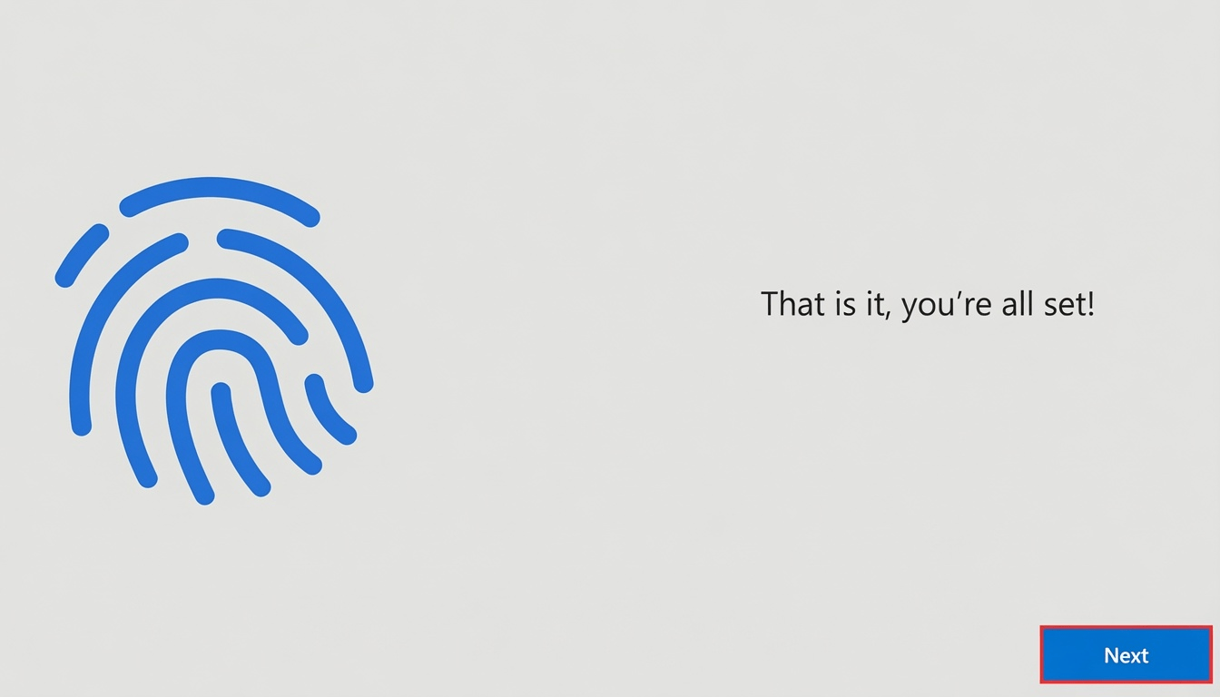 Fingerprint setup complete