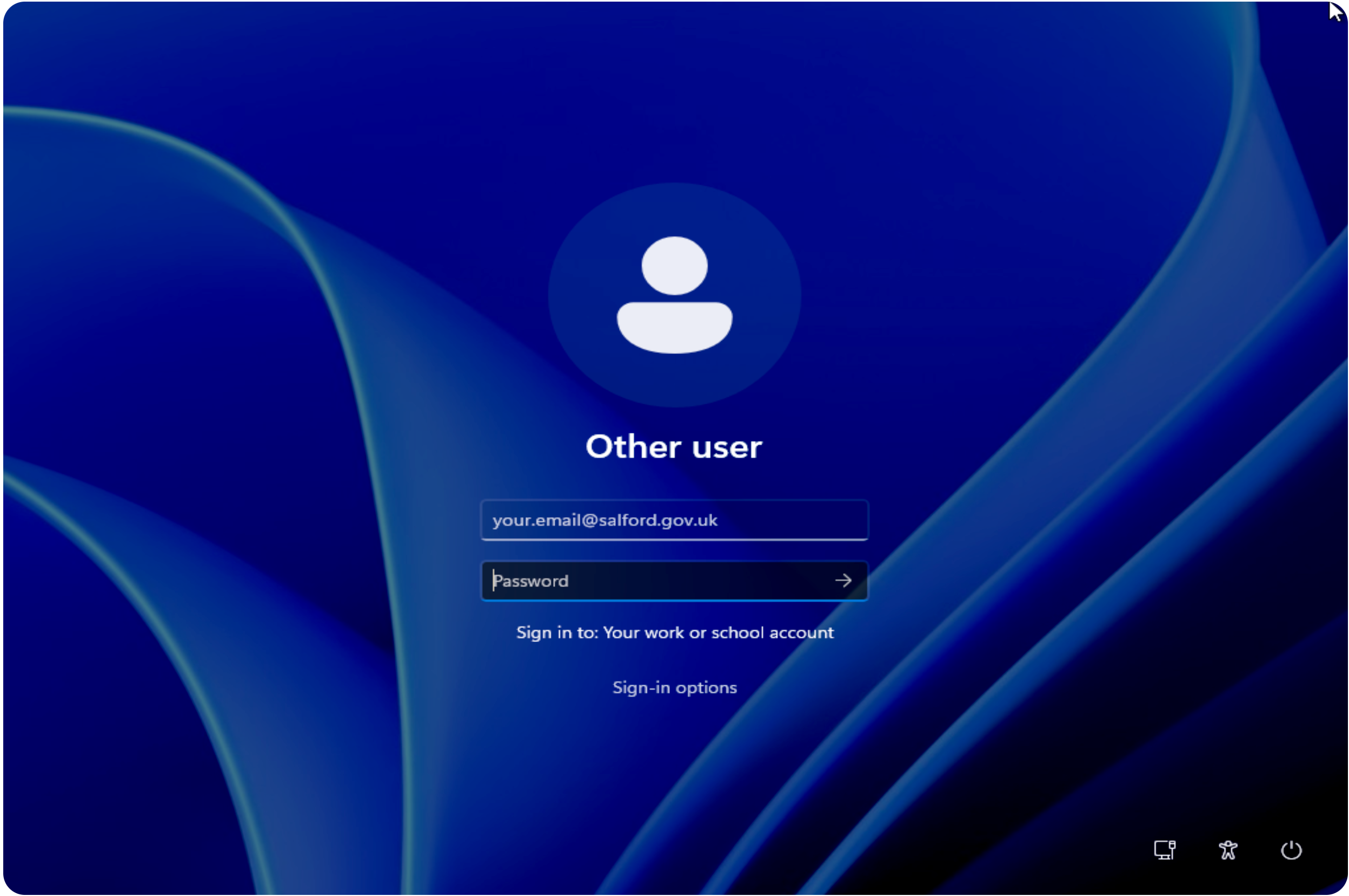 Windows sign-in screen